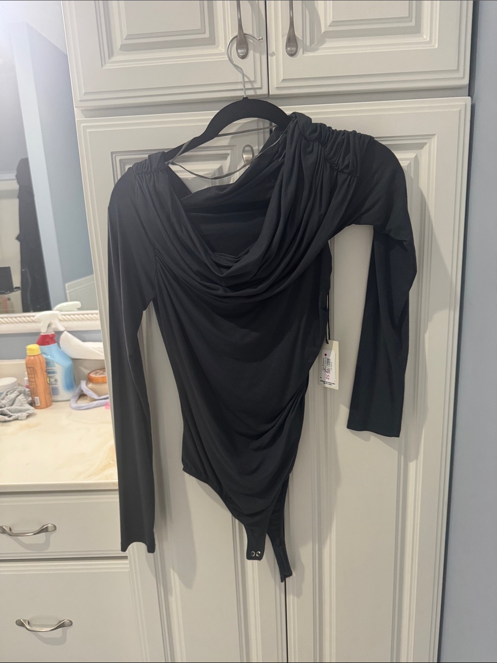 Agolde Kira Bodysuit in Crow (Dark Gray)